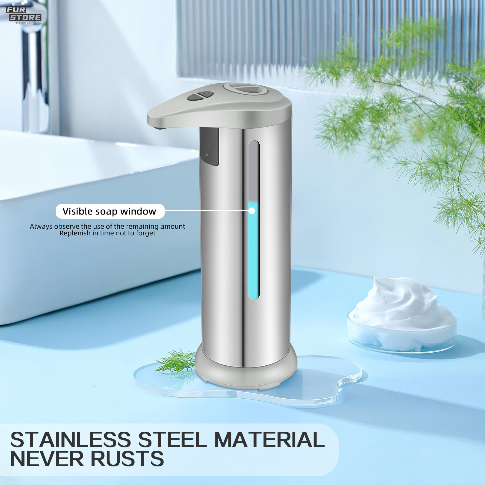 Lông cảm biến tự động xà phòng Dispenser dung tích lớn chất lỏng xà phòng container 280ml