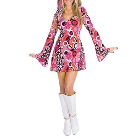 Miatoo Women's Retro Hippie Costume Flare Dress Set