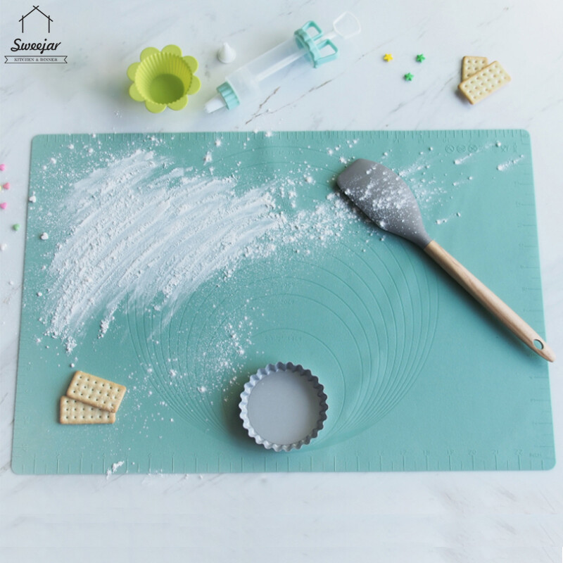 Sweejar Tấm Nhào Bột Silicone Kích Thước Lớn Thảm Nướng Dày Chống Trượt Bánh Ngọt Với Quy Mô Bánh Mì Dụng Cụ Làm Bánh Cho Hộ Gia Đình Tấm Chống Dính