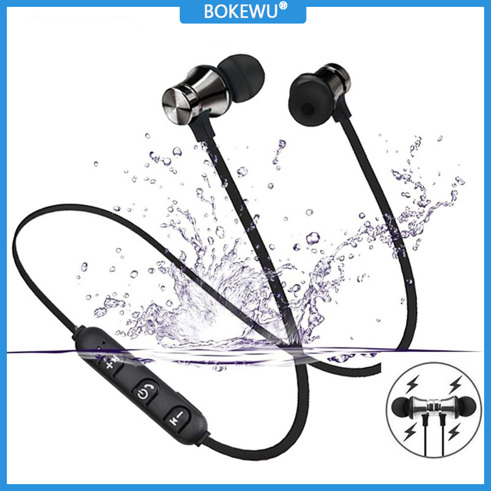 BOKEWU Tai Nghe Nhét Tai Bluetooth Không Dây Từ Tính Tai Nghe Thể Thao Chống Nước Tai Nghe Âm Thanh Nổi Có Mic