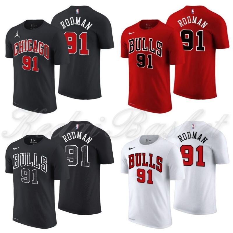 Áo thun bóng rổ nba chicago bulls số 91 dennis rodman