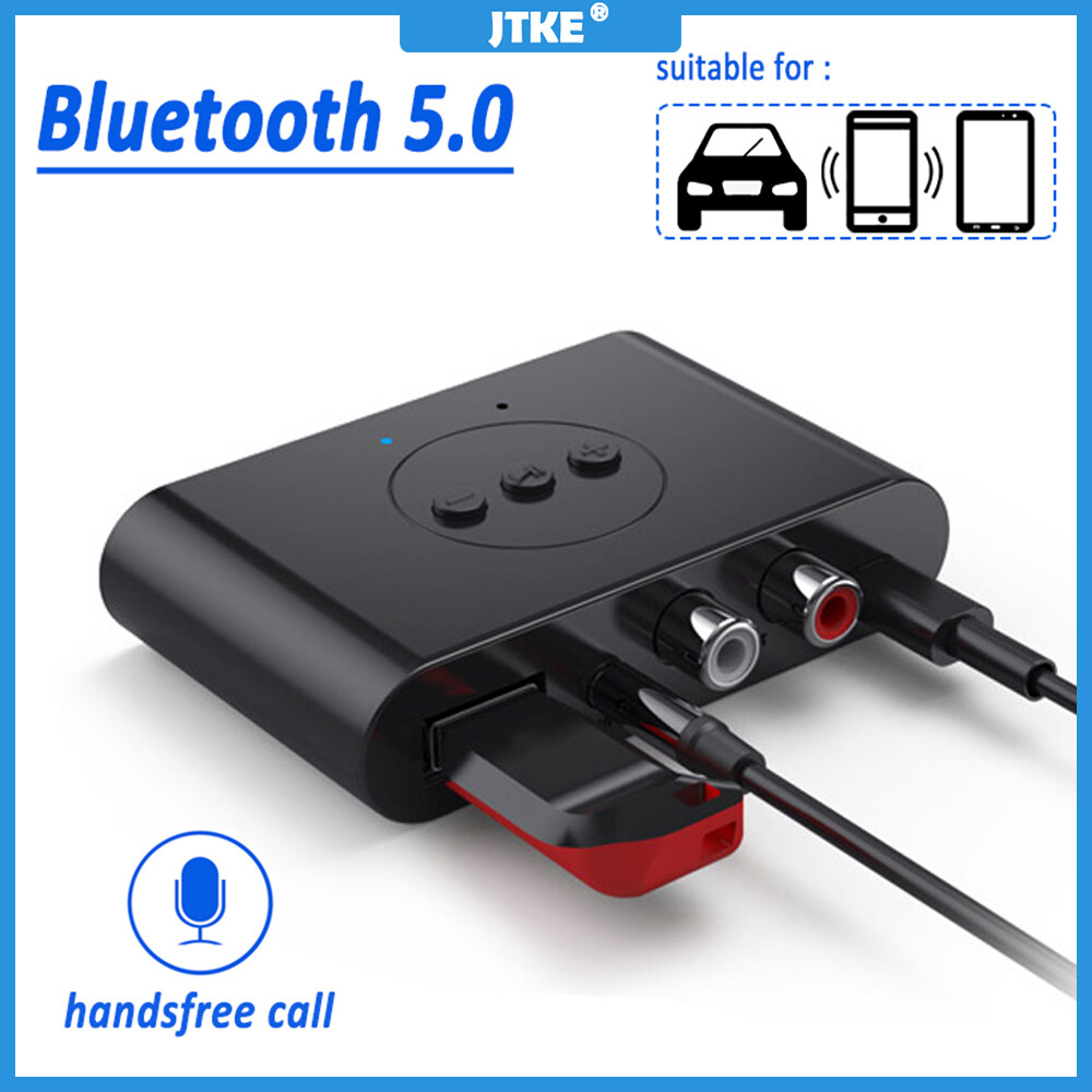 JTKE Bộ Thu Âm Thanh Bluetooth 5.0 Bộ Chuyển Đổi Âm Nhạc Không Dây Âm Thanh Nổi Giắc Cắm AUX 3.5Mm RCA Ổ Đĩa U Có Mic Cho Xe Hơi Bộ Khuếch Đại Loa