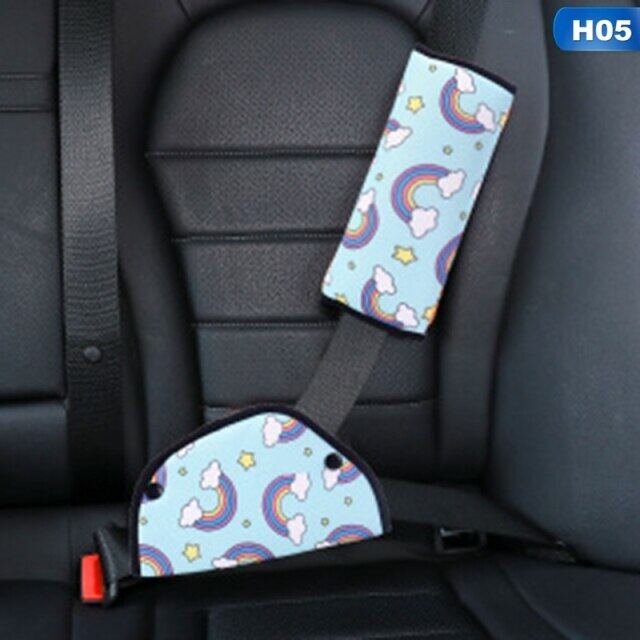 ชุดรถที่นั่งเข็มขัดขาตั้งปรับได้ Seatbelt ปอกเบาะรองสำหรับทารกเด็ก Anti-คอไหล่ Positioner ไหล่