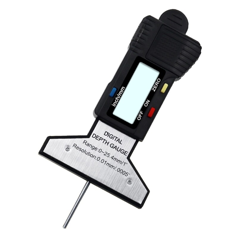 Panme kế kỹ thuật số 0-25.4mm dụng cụ đo xe tải ô tô máy đo độ sâu rãnh đo độ dày màn hình lcd cho dụng cụ đo chiều cao