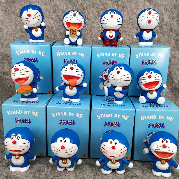 12 cái/bộ doraemon hình mù hộp màu xanh doraemon hình trứng hộp