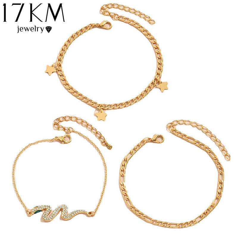 Vòng Chân Boho Classic Dây Chuyền Kiểu Da Rắn 17KM Cho Nữ Vòng Chân Kim Loại Hình Bướm Hình Trái Tim Vòng Tay Quyến Rũ Dây Đeo Chân Ngày Chuỗi Đeo Chân Trang Sức Dạo Biển