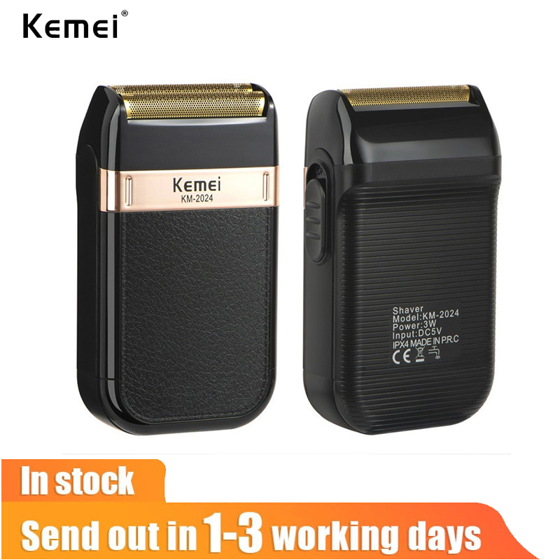 Kemei USB Charging Electric Shaver For Men Twin Blade Razor Shaver Waterproof Beard Trimmer ราคา 377 บาท*ส่งฟรี