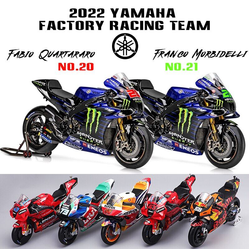 Maisto 1:18 #20 Fabio Quartararo #21 Franco Morbidelli 2022 Yamaha GP Motorcycle Alloy Model Car Diecasts Toy Vehicles Gifts