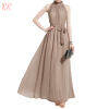 RR Bohemian Chiffon Long Dress - Sleeveless Halter Neck Summer Dress