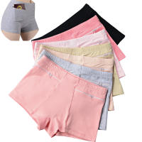 Yingbao L-4XL Womens Underwear with pockets Short Leggings Cotton Plus Size High Waist Soft Breathable Boyshort Stretch Boxer Briefs Black Red Grey