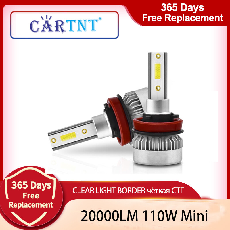 Cartnt 2 chiếc đèn pha ô tô bóng đèn led h11 110w 20000lm h4 h7 h1 h8 h9 hb3 9005 hb4 9006 9012 hir2 6000k đèn led bóng đèn sương mù