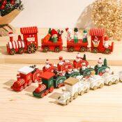 Merry Christmas Wooden Train Ornament Christmas Decoration For Home Santa Claus Gift 2022 New Year Xmas Decor