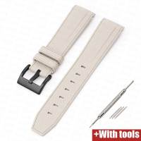 Curved End Silicone Rubber Strap for Omega Moonswatch Stainless Steel Buckle Soft Sport Waterproof Bracelet Watch Band 20mm