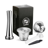 【i Cafilas】[HFG01] Refillable Coffee Capsule Reusable Filter Pod  Stainless Steel Crema Coffeeware for Nespresso Inissia C40D40F111 Lattissima Pro F456Expert C80Creatista PlusExpert&Milk C85Pixie C60ClipsB