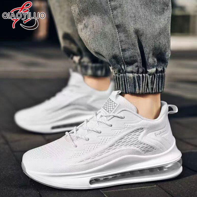 QiaoYiLuo Men's air cushion flying woven foreign trade sneakers casual comfort fashion trend cross-border wholesale running shoes