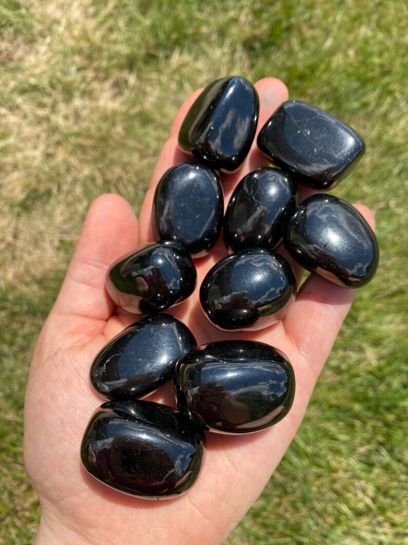 Black Obsidian Stone (1" - 2") - Tumbled Stones - Black Obsidian Crystal - Healing Crystals - Black 