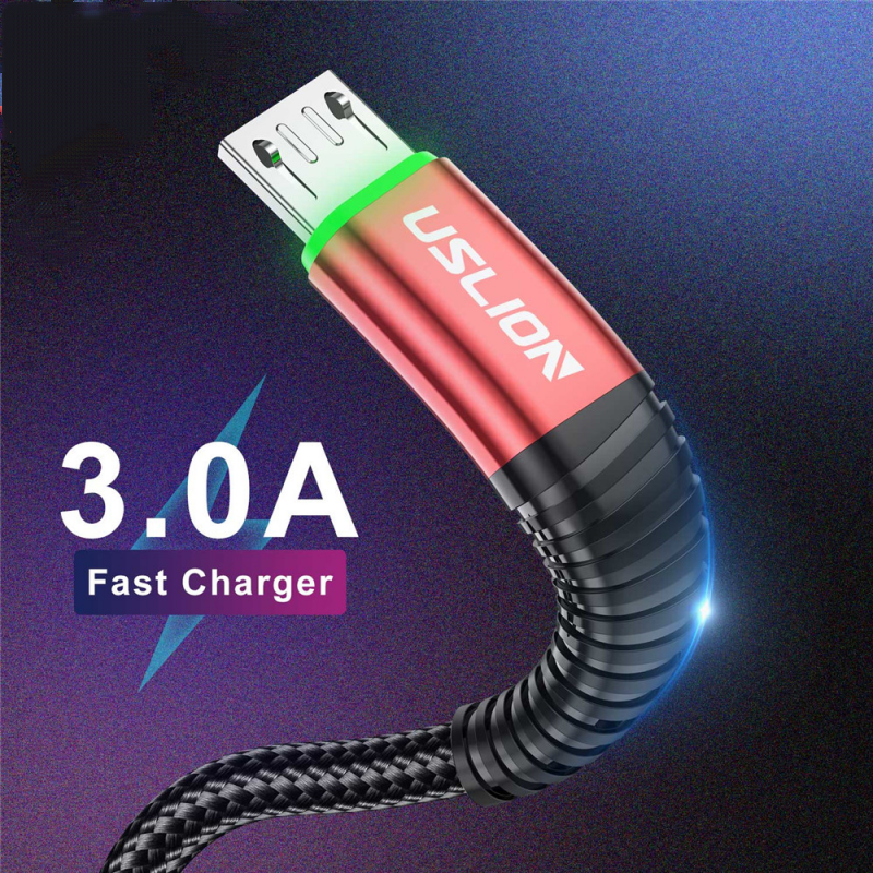 Đèn Led Cáp Micro USB truyền dữ liệu 3A sạc nhanh dây sạc cho Samsun mi Android điện thoại Micro USB Cáp