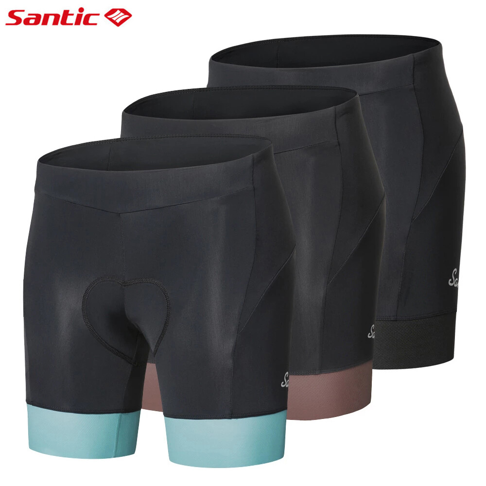 Santic Quần short đi xe đạp cho nữ Quần short đi xe đạp chống sốc 4D có đệm thoáng khí chống mồ hôi