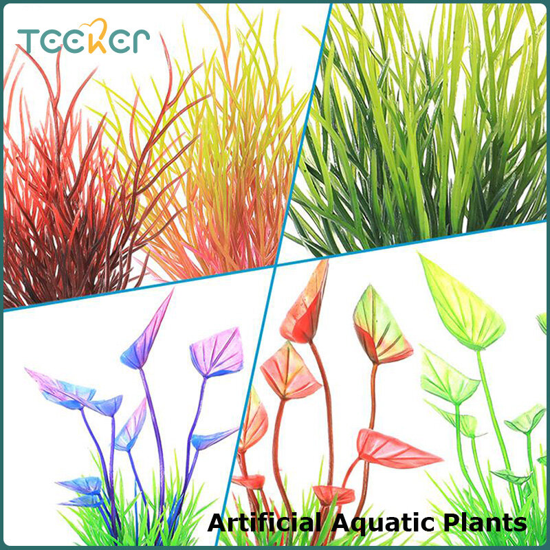 Teeker Random Color Aquatic Fish Tank Landscape Decor Artificial Plastic Water Grass Weed Plant Ornament Simulation Aquarium Accessories ราคา 24 บาท*ส่งฟรี