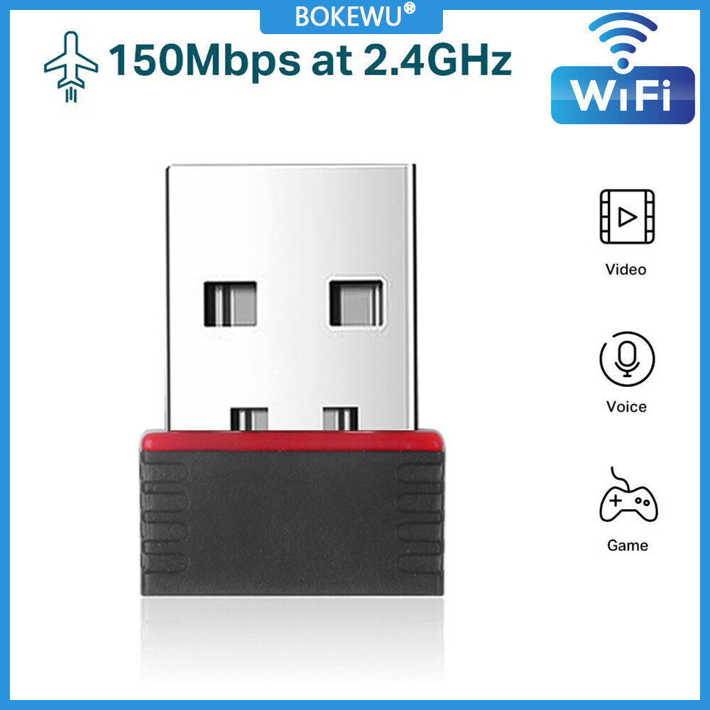 BOKEWU Bộ Chuyển Đổi WiFi USB 150Mbps Bộ Thu Không Dây Ăng-ten 802.11n Dongle Card Mạng WiFi Ngoài Cho Máy Vi Tính Máy Tính Xách Tay