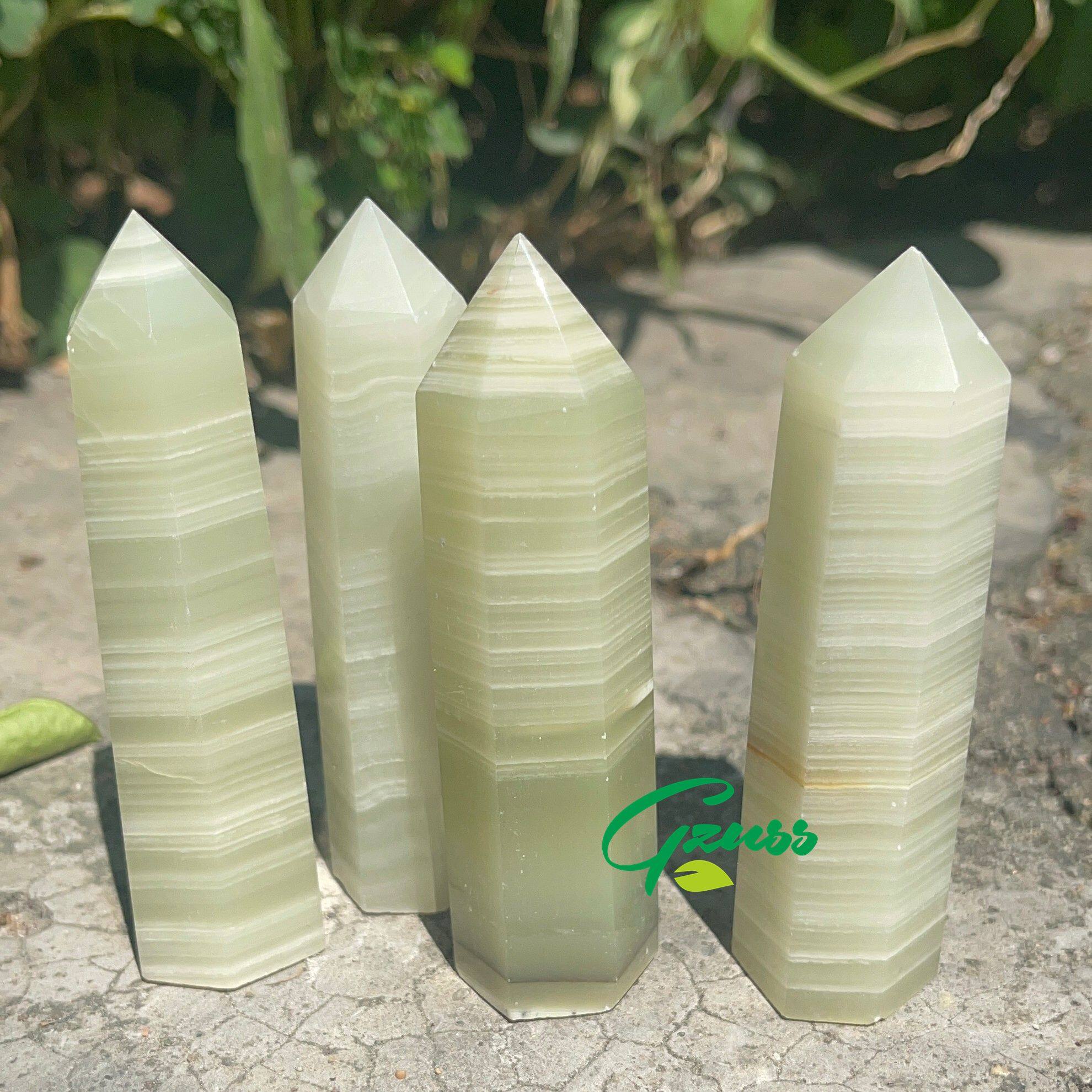 8-10Cm Afghanistan Ngọc Bích Serpentine Điểm tự nhiên của Afghanistan Ngọc Tháp Ngọc Bích Obelisk Pha Lê Điểm Cây Đũa Phép thạch anh chữa bệnh Bán Buôn