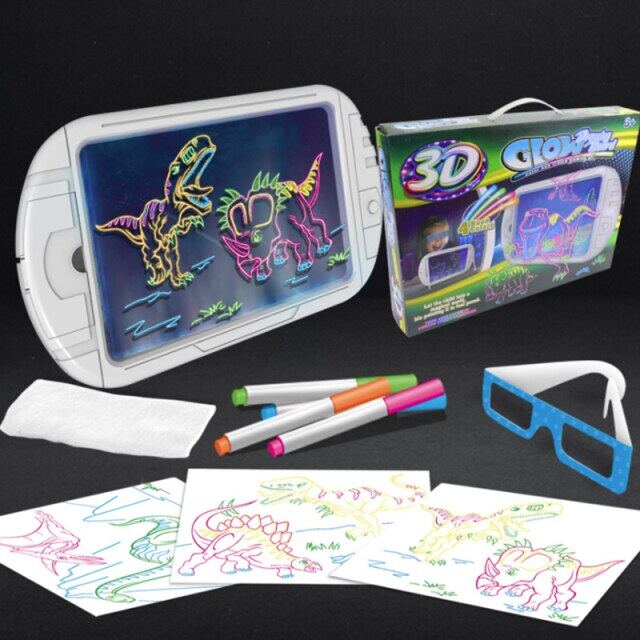 เด็กกระดานเขียนภาพวาด Erasable LED อัจฉริยะ3D กระดานวาดภาพ Boy และสาว Graffiti Creative กระดานวาดภาพ