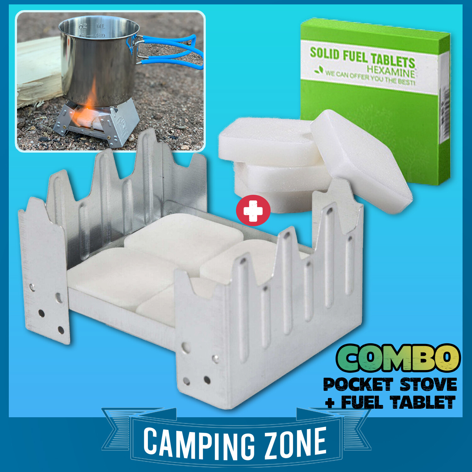 Hexamine Alcohol Pocket Stove Foldable Portable Mini Camping Stove Hexamine  Solid Fuel Tablet Lilin Askar Dapur Camping | Lazada
