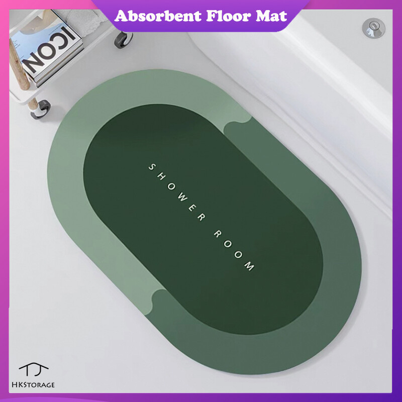 [HKStorage Bathroom Anti-slip Mat Diatom Mud Absorbent Pad Nordic Style Toilet Floor Mat Soft Diatomite Bathroom Toilet Carpet 软硅藻泥地垫吸水脚垫,HKStorage Bathroom Anti-slip Mat Diatom Mud Absorbent Pad Nordic Style Toilet Floor Mat Soft Diatomite Bathroom Toile ราคา 136 บาท*ส่งฟรี