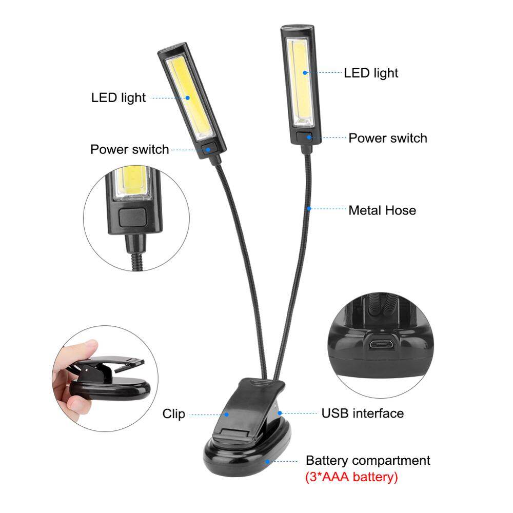 【】 Linh hoạt cánh tay kép đọc sách Bàn Máy Tính Bảng Đèn giá có điều chỉnh ánh sáng với clip Đèn bàn LED COB bảng nghiên cứu đèn