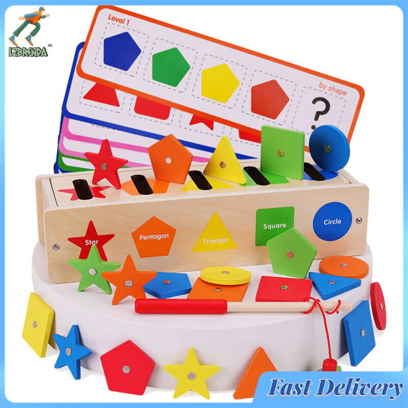 Lzbrenda hàng có sẵn hình khối hộp phân loại cảm giác khối đồ chơi bằng gỗ