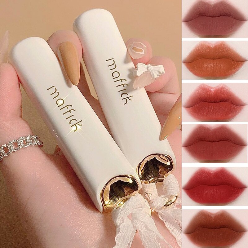 Son Môi Mờ Ren 6 Màu Son Môi Đỏ Nhung Dưỡng Ẩm Không Thấm Nước Mỹ Phẩm Trang Điểm Lâu Trôi Không Dính Cho Nữ