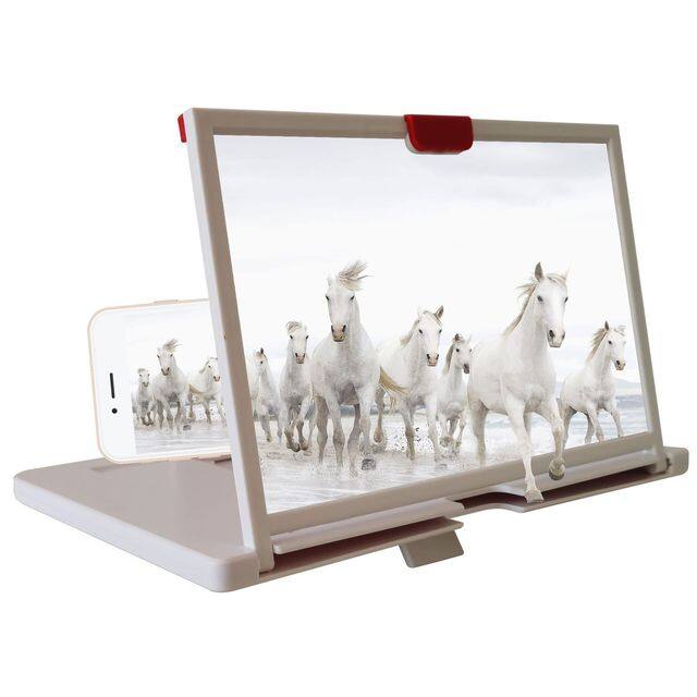 Màn Hình Điện Thoại Cong 12 Inch Giá Đỡ Kính Lúp Chân Đế Mở Rộng Bảo Vệ Mắt, Bộ Khuếch Đại Màn Hình Video 3D Gấp Gọn Dành Cho iPhone Samsung