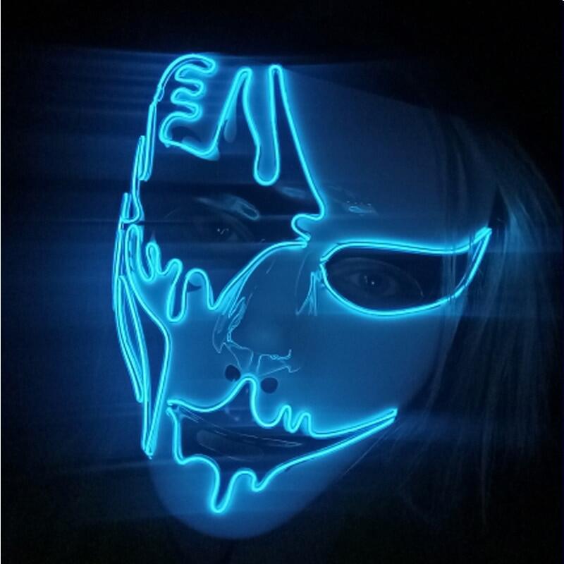 neon skeleton mask