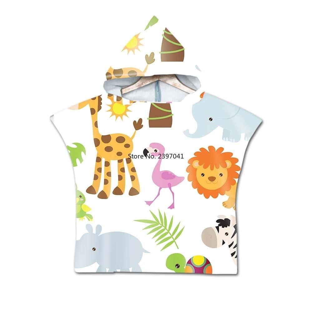 【hot】 KidsHooded Surf BeachPrinted Dinosaur SwimwearSwimming Quick Dry Ultralight BathBathrobe