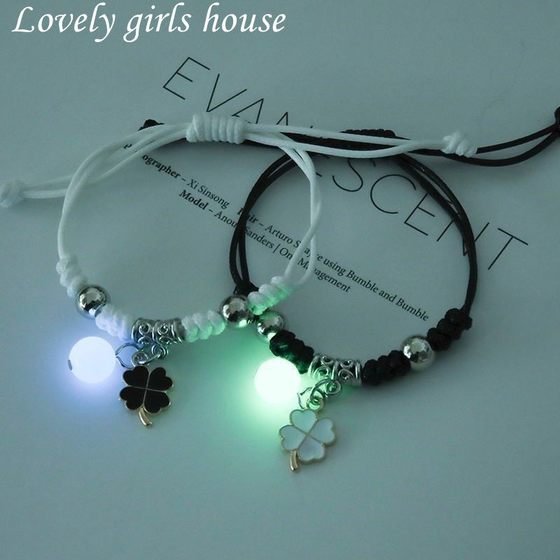 【♡Lovely girls house♡】2 Cái/bộ Vòng Đeo Tay Phát Sáng Dệt Có Thể Điều Chỉnh Thời Trang Vài Vòng Đeo Tay Cho Phụ Nữ Người Đàn Ông Vòng Tay Trang Sức Quà Tặng