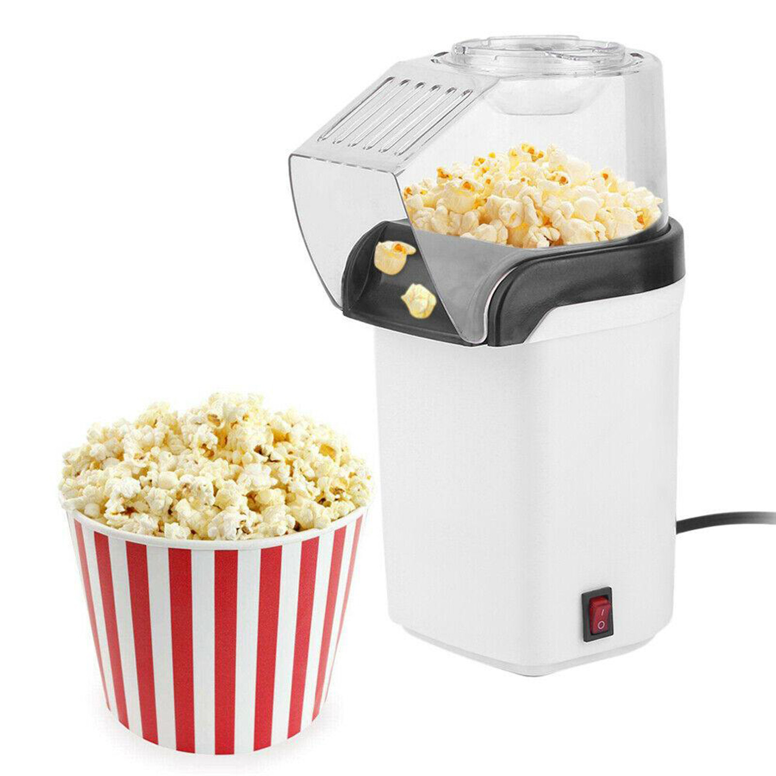 LAZA HOME Máy Làm Bỏng Ngô Không Khí Nóng, Máy Làm Bỏng Ngô Chạy Điện 1200W Và Nắp Trên Đối Với Trang Chủ