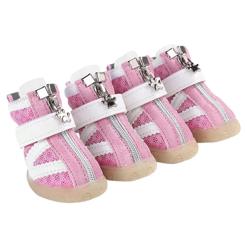 [A NEW] 4PcsPet Anti slip Shoes FauxPet Outdoor Shoes3 ColorsFastener Tape Dogs Shoes