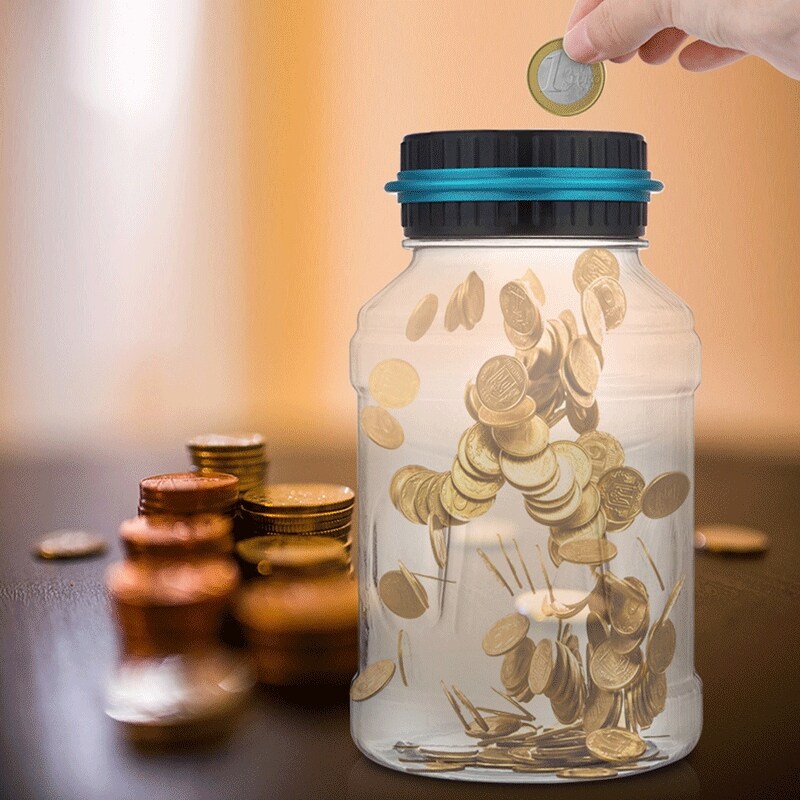 【Huahua grocery】 Intelligent new second-generation piggy bank counter coin electronic digital LCD money counter jar coin saving box