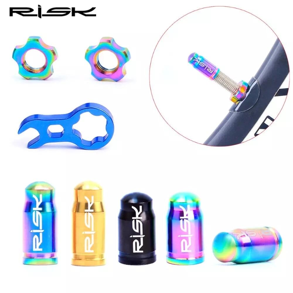 Rủi ro nắp van presta xe đạp ti hợp kim titan bảo vệ nắp van schrader xe đạp đường trường chống bụi lốp pháp