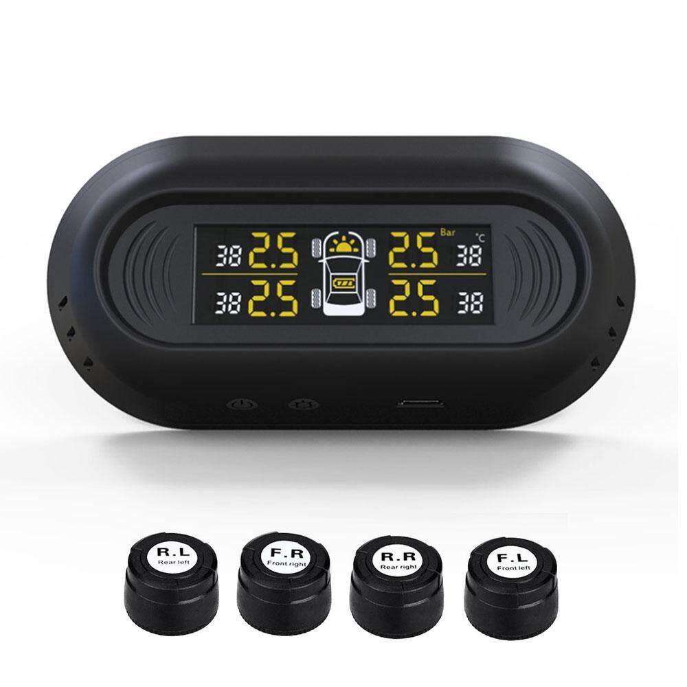 Kobwa แรงดันยาง TMPS เครื่องวัดความดันลมยางไร้สายพลังงานแสงอาทิตย์ 4 เซ็นเซอร์ภายนอก LCD แบบเรียลไทม์แสดงเวลาความดันและอุณหภูมิ Kobwa แรงดันยาง TMPS เครื่องวัดความดันลมยางไร้สายพลังงานแสงอาทิตย์ 4 เซ็นเซอร์ภายนอก LCD แบบเรียลไทม์แสดงเวลาความดันและอุณหภูมิ