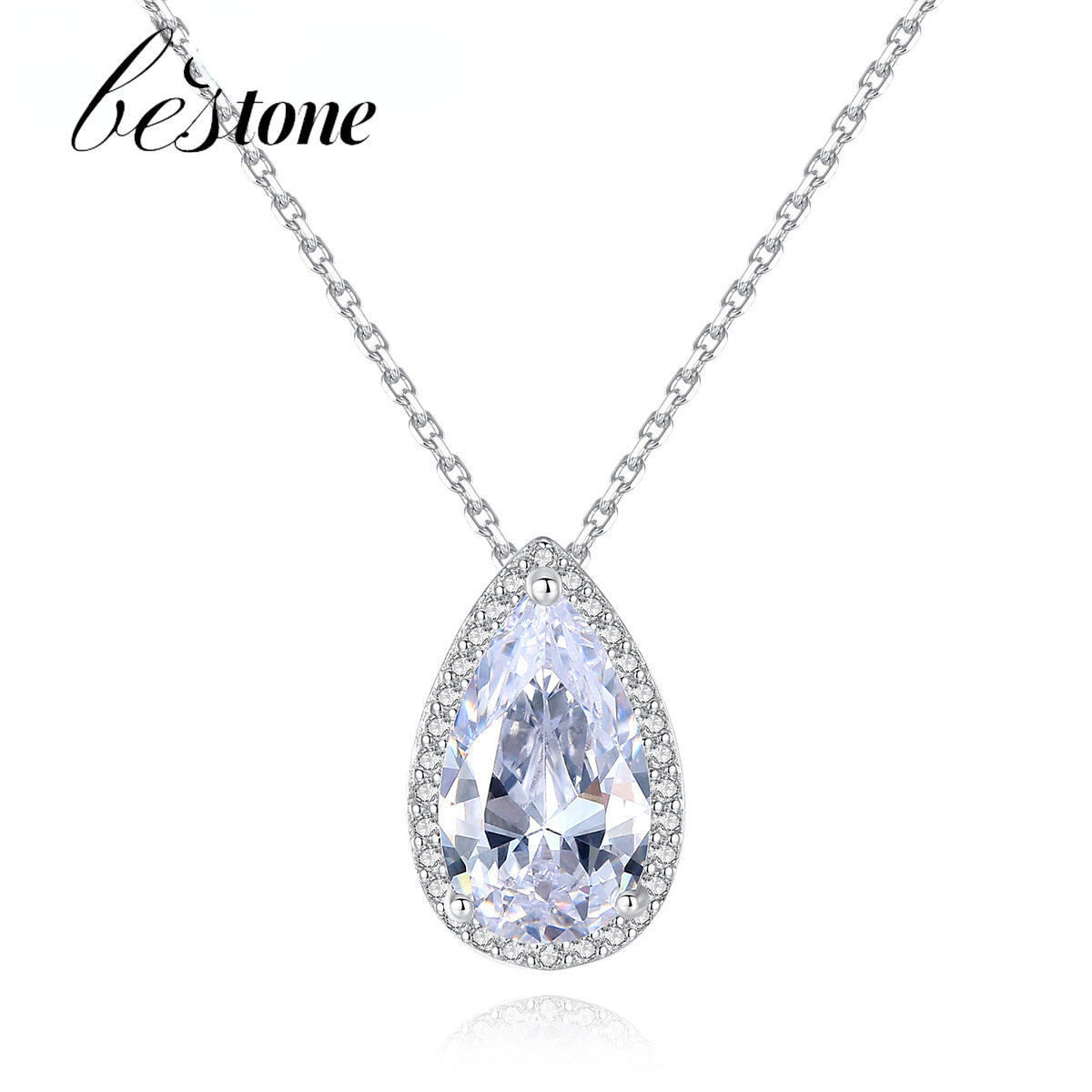 Vòng cổ giọt nước vòng cổ dây chuyền xương đòn mặt dây chuyền bạc 925 trang sức cao cấp zirconium pha lê sang trọng