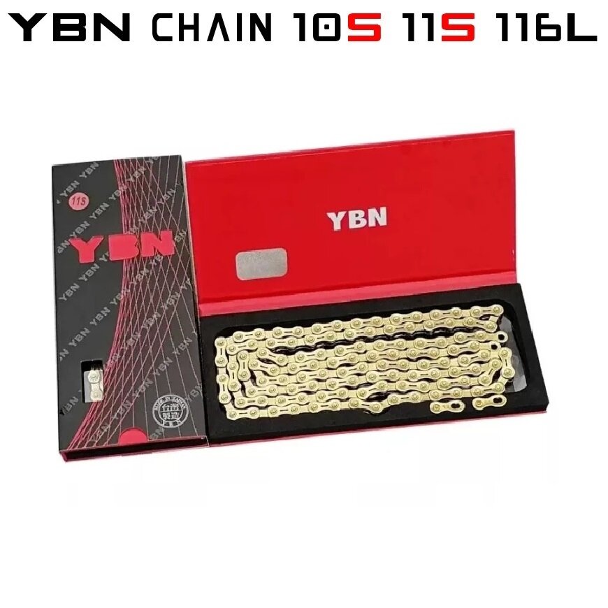 Ybn xích vàng nửa rỗng 11 tốc độ xích xe đạp đường trường xe đạp leo núi cho shimamo sram campagnolo xích xe đạp 116l có khóa thần kỳ