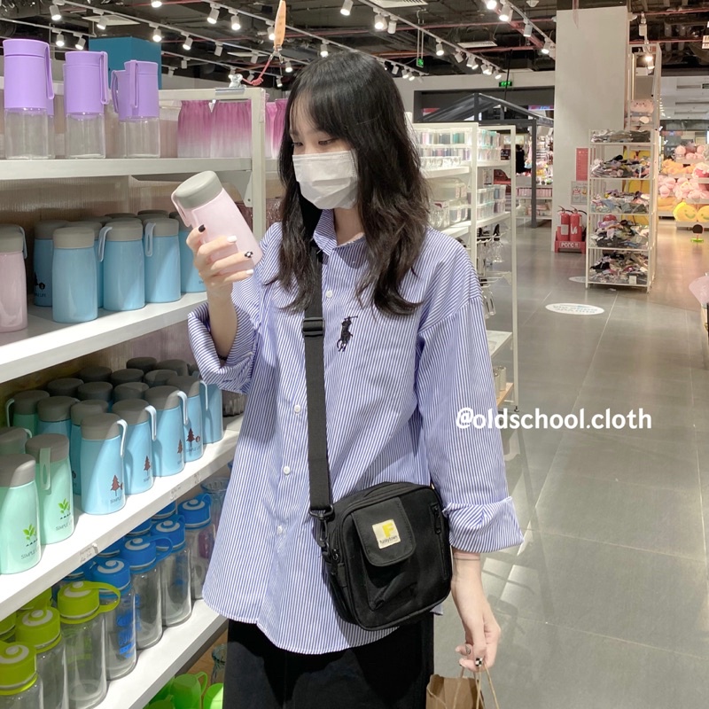 Sơ mi thêu hươu tay dài ulzzang