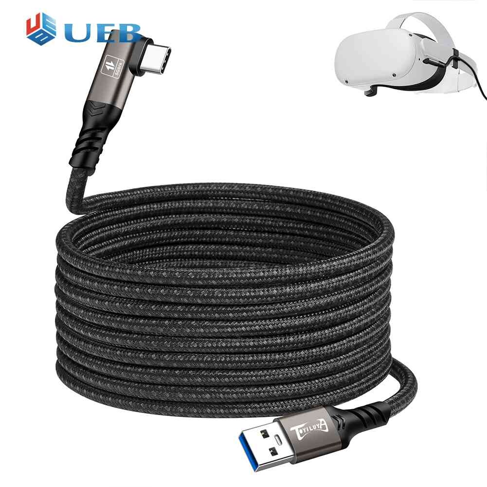 Cáp sạc nhanh pd100w 4K 60Hz 5/10gbps Tai nghe VR truyền dữ liệu USB3.1 Gen2 VR Dây cáp Bộ tai nghe thực tế ảo cho Meta Quest Pro cho Oculus Quest 2
