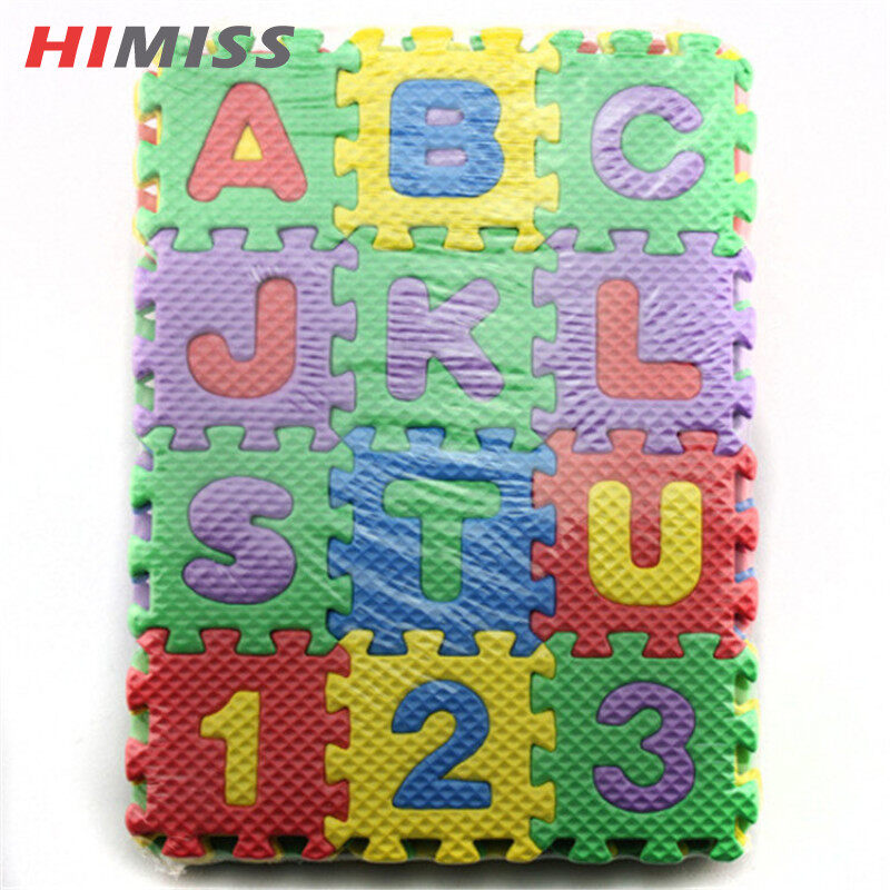 HIMISS RC 36 Pieces Child Cartoon Letters Numbers Foam Play Puzzle Mat