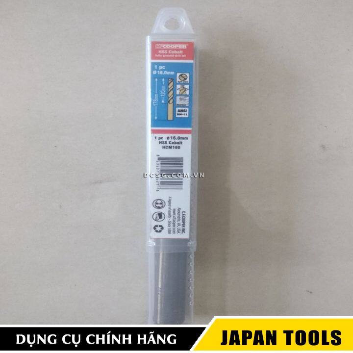 Mũi khoan inox thép cobalt 16 mm cfcooper hcm160 | japan tools