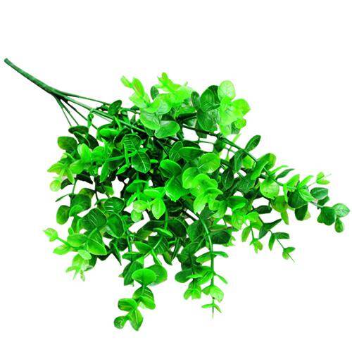 1 Cây Bạch Đàn Giả Nhựa 7 Nhánh Màu Xanh Lá Cây, Trang Trí Nhà Cửa