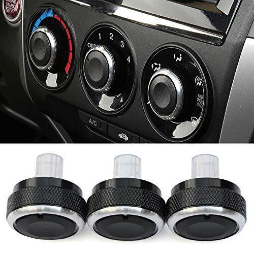 3 cái/bộ Hợp kim nhôm núm vặn điều hòa không khí AC núm công tắc điều khiển nhiệt Núm vặn nút cho Honda City 2008-2014 tạo kiểu cho xe-đen