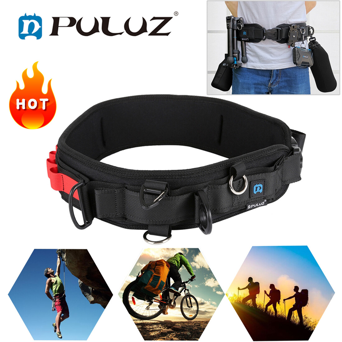 PULUZ Multi-functional Photography Belt Micro Fixed Fast Hanging Belts for SLR Camera Canon Nikon Sony DSLR ILDC DV Outdoor Shooting Camera DSLR Focus DSLR Camera