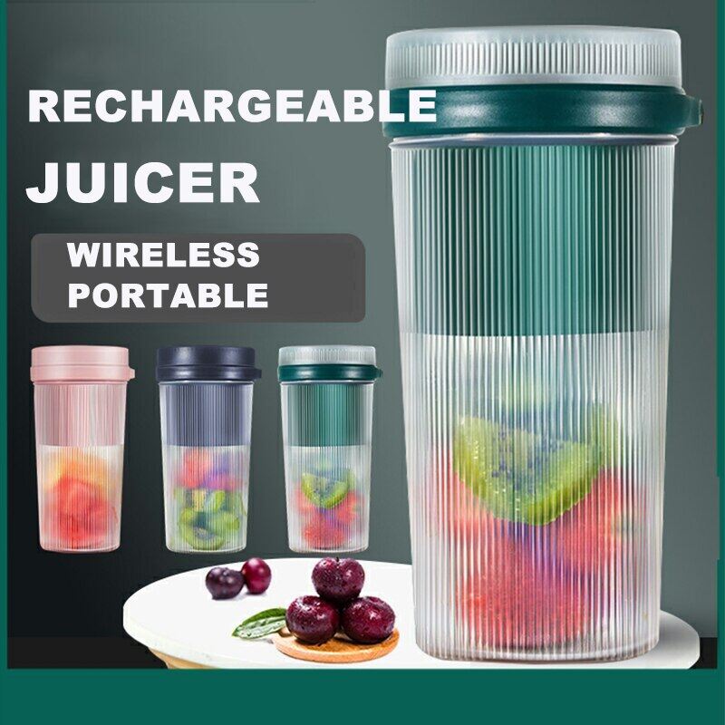 New Wireless Electric Blender Portable Juicer USB Rechargeable Mixer Cup Smoothie Maker 300Ml Multi-Ftion Machine